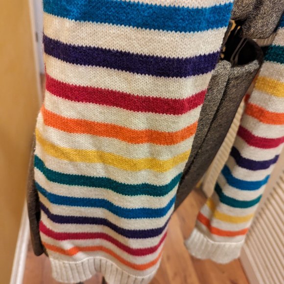 Aeropostale Winter White Rainbow Stripe Long Unisex Acrylic Scarf 67" x 7.5" - Picture 6 of 9